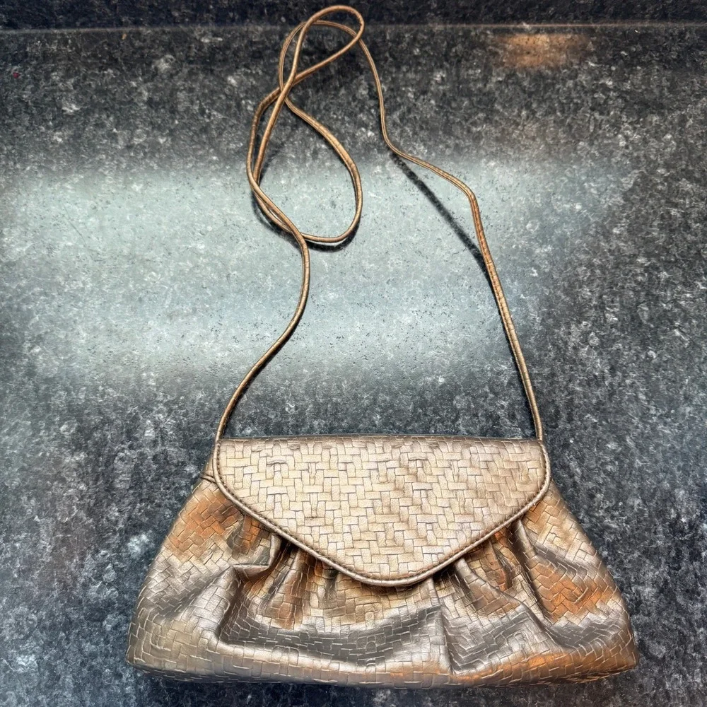 Vintage Neiman Marcus Metallic Braided Small Purse Shoulder Bag Night Out Clutch